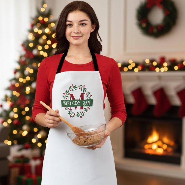 Delantal Monograma festivo (Personalized Monogram Holiday Apron )