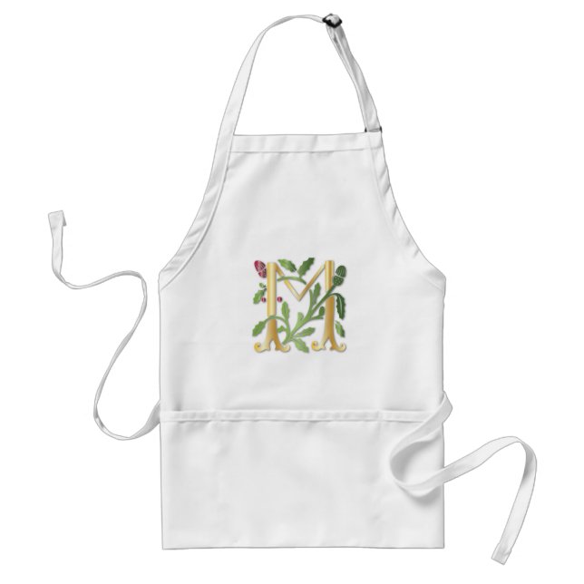 Delantal Monograma Fleur-de-lis M (Frente)