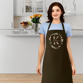 Delantal Monograma Floral Apron personalizado