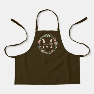 Delantal Monograma Floral Apron personalizado