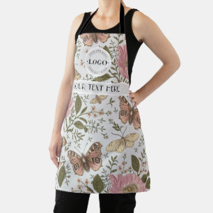 Delantal Monograma floral botánico de flores silvestres de 