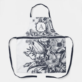 Delantal Monograma floral francés