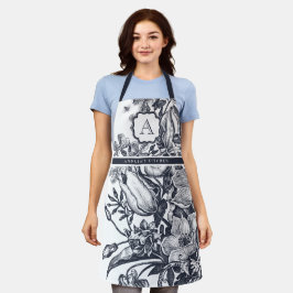 Delantal Monograma floral francés