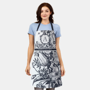 Delantal Monograma floral francés