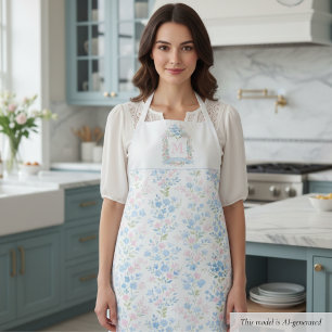 Delantal Monograma Floral Personalizada