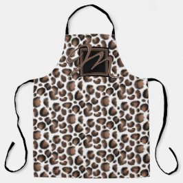 Delantal Monograma fuera de la caja Impresión de Leopardo M