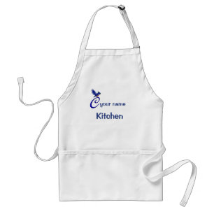 Delantal Monograma inicial C de Bluebird personalizado