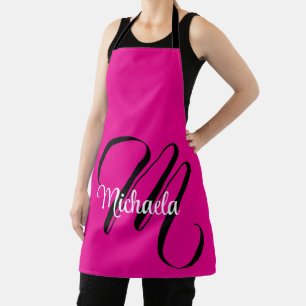 Delantal Monograma inicial de nombre moderno minimalista ro