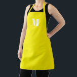 Delantal Monograma inicial del personalizado amarillo moder<br><div class="desc">Letra inicial del personalizado amarillo moderno monograma Apron. Letra inicial blanca completamente personalizable sobre fondo de color sólido amarillo claro. Todos los colores son editables. Unisex. Disponible en muchos tamaños. Ideal para cocineros,  chefs,  cerámica,  cerámica,  artesanía,  trabajo,  cocina,  cocina,  cocción,  cocción,  barbacoa,  parrillada,  comercios y tiendas,  etc</div>