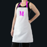 Delantal Monograma inicial magenta blanco rosado del person<br><div class="desc">Personalizar monograma inicial magenta blanco rosa Apron Unisex. Disponible en muchos tamaños. Ideal para cocineros,  chefs,  cerámica,  cerámica,  artesanía,  trabajo,  cocina,  cocina,  cocción,  cocción,  barbacoa,  parrillada,  comercios y tiendas,  etc</div>