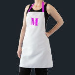 Delantal Monograma inicial magenta blanco rosado del person<br><div class="desc">Personalizar monograma inicial magenta blanco rosa Apron Unisex. Disponible en muchos tamaños. Ideal para cocineros,  chefs,  cerámica,  cerámica,  artesanía,  trabajo,  cocina,  cocina,  cocción,  cocción,  barbacoa,  parrillada,  comercios y tiendas,  etc</div>