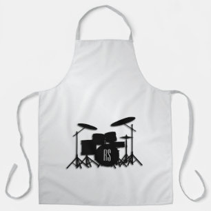 Delantal Monograma juego de tambor plateado