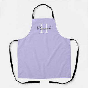 Delantal Monograma Letra inicial con nombre Lavender Apron