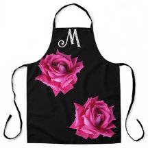 Monograma M personalizable rosa caliente floral