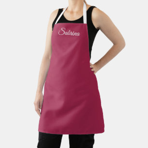Delantal Monograma minimalista rosa cereza