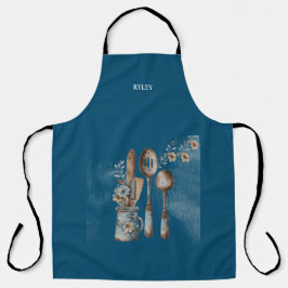 Delantal Monograma moderno de cocina rústica