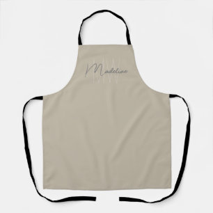 Delantal Monograma Moderno Minimalista Beige