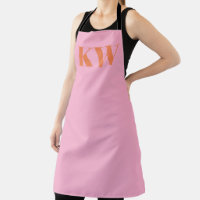 Monograma moderno Naranja rosa personalizado