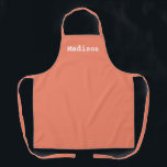 Delantal Monograma monograma nombre blanco salmón personali<br><div class="desc">Personalizar personaliza con NOMBRE monograma naranja de salmón Apron y blanco. Excelente para cocineros,  chefs,  cerámica,  artesanía,  trabajo,  cocina,  horneado,  barbacoa,  parrilladas,  comercios y tiendas,  etc.</div>