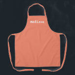 Delantal Monograma monograma nombre blanco salmón personali<br><div class="desc">Personalizar personaliza con NOMBRE monograma naranja de salmón Apron y blanco. Excelente para cocineros,  chefs,  cerámica,  artesanía,  trabajo,  cocina,  horneado,  barbacoa,  parrilladas,  comercios y tiendas,  etc.</div>
