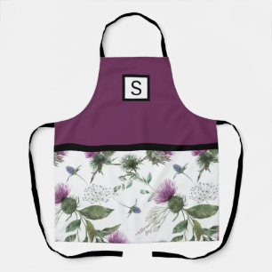 Delantal Monograma morado floral