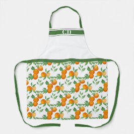 Delantal Monograma Naranjas botánicos Apron