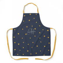 Monograma Navy Blue Gold Stars todo-over Print Apr