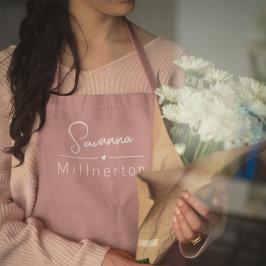 Delantal Monograma Neutral Moderno Minimalista Elegante