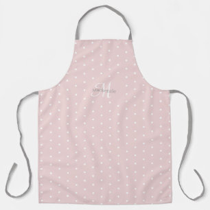 Delantal Monograma Nombre personalizado Puntos de Polka Bla