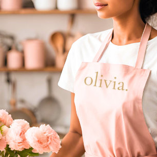 Delantal Monograma Nombre Rubor Oro rosa Moda moderna Elega