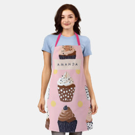Delantal Monograma pastel dulce personalizado