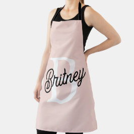 Delantal Monograma personalizado moderno y nombre Pastel ro