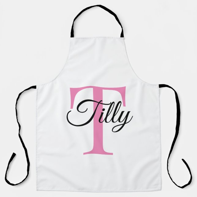 Delantal Monograma Personalizado personalizado Polvo Apron  (Anverso)
