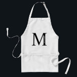 Delantal Monograma personalizado y nombre Apron adulto<br><div class="desc">El Monograma y Regalo de Nombres Personalizados incluye un monograma y un nombre personalizados en el estilo clásico de tipo de letra serif. Perfecto como regalo del padre para papá y para cualquier ocasión especial.</div>