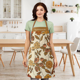 Delantal Monograma Personalizar de flores exóticas de otoño