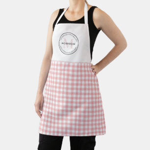 Delantal Monograma Red Gingham de recetas familiares