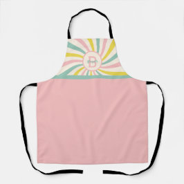 Delantal Monograma retro, rosa