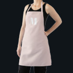 Delantal Monograma rosa personalizado rosa inicial minimali<br><div class="desc">Apron minimalista inicial personalizado blanco rosado monograma. Excelente para cocineros,  chefs,  cerámica,  artesanía,  trabajo,  cocina,  horneado,  barbacoa,  parrilladas,  comercios y tiendas,  etc.</div>