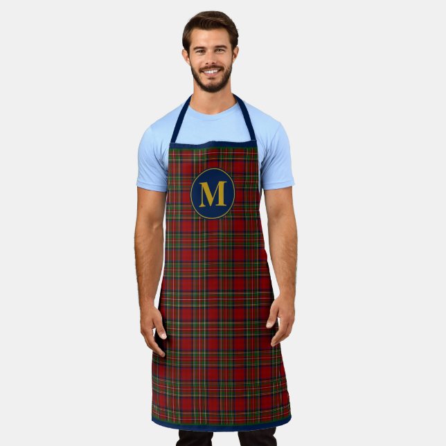 Delantal Monograma Royal Stewart Tartán Escocia (Gastado)