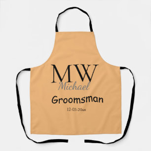 Delantal monograma simple personalizado nombre padrino mini