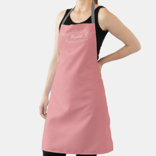 Delantal Monograma simple y elegante de horneado rosado