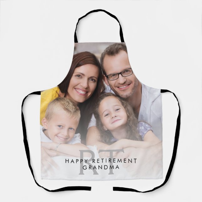 Delantal Monograma superposición de foto Abuela jubilada fe (Anverso)