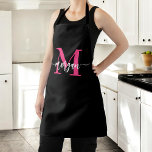 Delantal Monograma tipográfico moderno de color blanco y ne<br><div class="desc">Eleva tu estilo de cocina con nuestro Monograma Minimal Pink Moderno Typográfico Moderno! Con un diseño minimalista y elegante en negrita rosa cálido, este delantal se personaliza con tu monograma en una moderna tipografía. Perfecto para cocinar, cocinar o asar, combina la moda y la función con correas ajustables y tejido...</div>