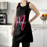 Delantal Monograma tipográfico moderno de color negro inten<br><div class="desc">Eleva tu estilo de cocina con nuestro Monograma Minimal Pink Moderno Typográfico Moderno! Con un diseño minimalista y elegante en negrita rosa cálido, este delantal se personaliza con tu monograma en una moderna tipografía. Perfecto para cocinar, cocinar o asar, combina la moda y la función con correas ajustables y tejido...</div>