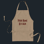 Delantal Monograma Tu Nombre Cocina<br><div class="desc">Monograma con tu nombre en letras negritas delantal. Reemplaza tu nombre en la plantilla.</div>