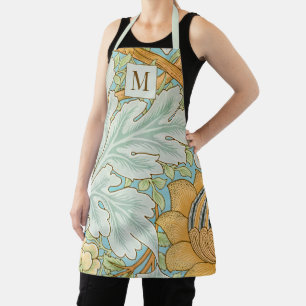 Delantal Monograma Turquoise Gold William Morris