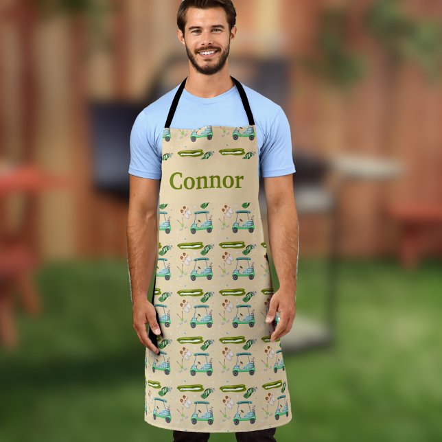 Delantal Monograma Un Día De Patrón De Golfing (Subido por el creador)