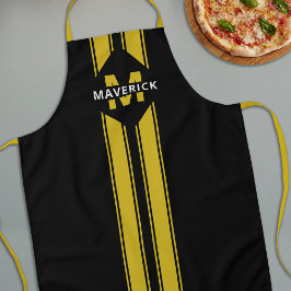 Delantal Monograma y nombre del chef masculino