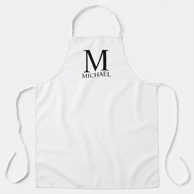 Delantal Monograma y nombre personalizados Apron (Anverso)