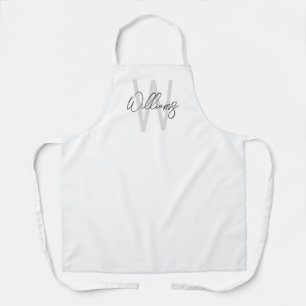 Delantal Monograma y nombre personalizados con letra modern
